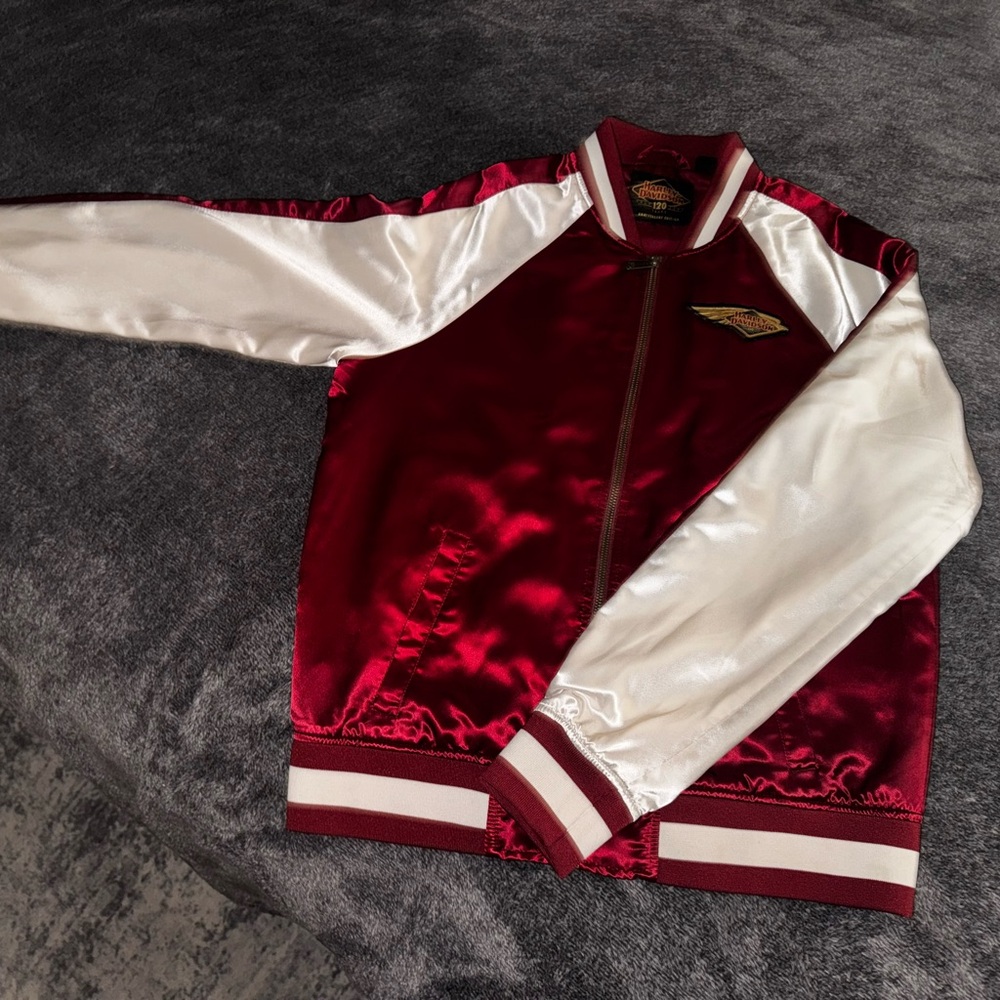 Harley-Davidson Red and White Bomber Jacket